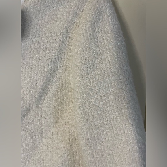 Avec Les Filles Women's Small Cropped Bow Front Lady Jacket Tweed Ivory Wool - Picture 9 of 10